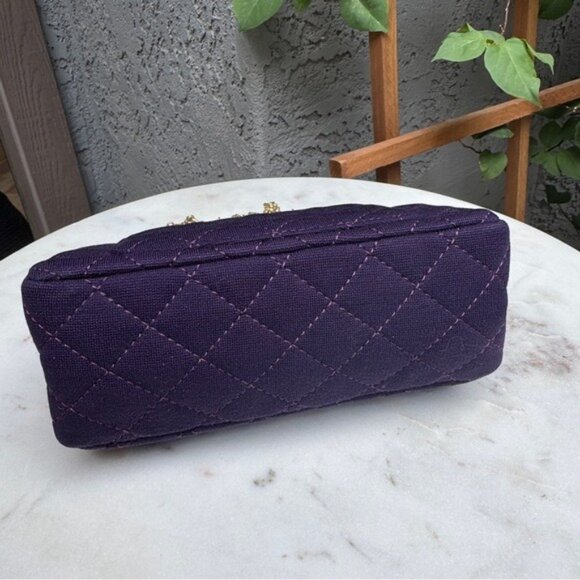 Chanel Reissue 2.55 Flap Bag Quilted Jersey 224 Double Flap Crossbody - Picture 11 of 14